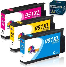 img 4 attached to 🖨️ Clorisun Compatible Ink Cartridge Replacement for HP 951XL: Reliable Performance for HP OfficeJet Pro Printers, 3 Pack (1 Magenta 1 Cyan 1 Yellow)