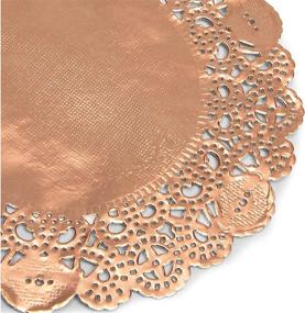 img 1 attached to 🌹 Food Service Equipment & Supplies: Rose Gold Foil Paper Doilies for Tabletop & Serveware