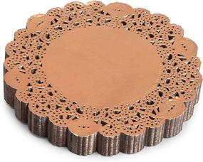 img 4 attached to 🌹 Food Service Equipment & Supplies: Rose Gold Foil Paper Doilies for Tabletop & Serveware