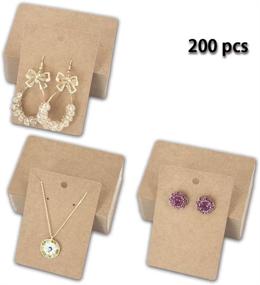 img 3 attached to 📇 HUAPRINT Jewelry Display Card (Brown, Pack of 200) - Bracelet, Necklace, and Earring Display Cards with Card Holder