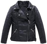 🧥 meeyou boys' faux leather motorcycle jacket - trendy kids' coat logo