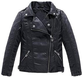 img 4 attached to 🧥 Meeyou Boys' Faux Leather Motorcycle Jacket - Trendy Kids' Coat