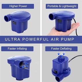img 3 attached to Inflate with Ease: Electric Air Pump for Inflatables & Air Mattresses | 3 Nozzles | Quick-Fill, 110-120V AC | Perfect for Cushions, Pool Floats, and Boats