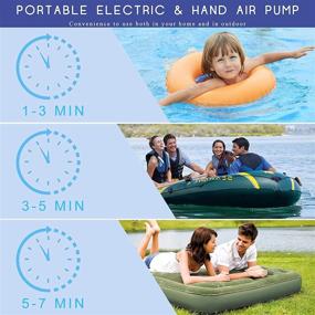 img 1 attached to Inflate with Ease: Electric Air Pump for Inflatables & Air Mattresses | 3 Nozzles | Quick-Fill, 110-120V AC | Perfect for Cushions, Pool Floats, and Boats