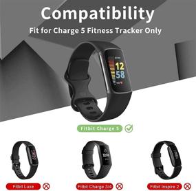 img 3 attached to Slim Genuine Leather Bands Compatible For Fitbit Charge 5 Smart Watch Wellness & Relaxation