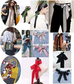 img 1 attached to Stylish Ribbon Skinny Necktie Choker Women's Accessories for Scarves & Wraps