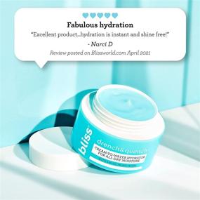 img 1 attached to 🌊 Bliss Drench & Quench Cream-To-Water Hydrator with 4 Hyaluronic Acids - All-Day Moisture, Clean, Paraben-Free, Cruelty-Free, Vegan - 1.7 oz