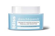 🌊 bliss drench & quench cream-to-water hydrator with 4 hyaluronic acids - all-day moisture, clean, paraben-free, cruelty-free, vegan - 1.7 oz logo