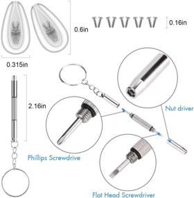 img 2 attached to SMARTTOP Eyeglasses Nose Pads and Ear Grips Set - Silicone Air Chamber Metal-Core Nose Pads Repair Kit with Glasses Holder, Screwdriver, and Screw (Silver)