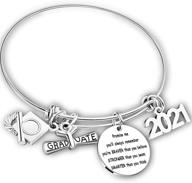 🎓 class of 2021 graduation bracelet - ideal gift for her, him, daughter, son, women, best friend, college boys, girls - stainless steel bangle, encouragement gift from dad, mom - men's jewelry logo