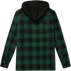 img 3 attached to WenVen Sleeve Plaid Fleece Shirt