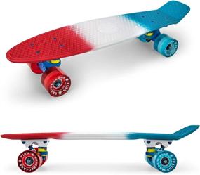 img 3 attached to FISH SKATEBOARDS Complete Mini Cruiser Retro Skateboard for Kids Boys Girls Youths Beginners, Assorted Styles - 22 Inch