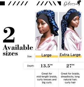 img 2 attached to Extra Large Satin Hair Bonnet for Braids - Long Jumbo Satin Bonnet for Sleeping - Women's Hair Bonnet for Braids