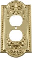 🔌 nostalgic warehouse 719932 meadows switch plate with outlet: polished brass nostalgia logo