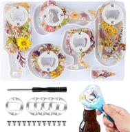 🍺 resin bottle opener molds with stainless steel accessories - silicone keychain molds for resin crafting, corkscrew opener, diy craft beer opener логотип