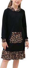 img 4 attached to 👕 GORLYA Raglan Sweatshirt GOR1060: Trendy Leopard print Girls' Dress Clothing