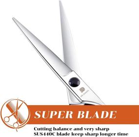 img 2 attached to 💇 Professional Hair Cutting Scissors - Straight Edge Hair Shears for Men & Women - Super Sharp, Durable Stainless Steel - Barber Salon & Home Use