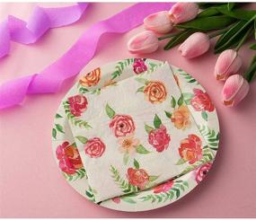 img 2 attached to 🌸 Vintage Floral Paper Napkins - 100 Pack of Party Napkins with Vintage Flowers (6.5 Inches)