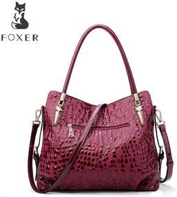 img 2 attached to 👜 Genuine Leather Handbag Shoulder Women's Handbags & Wallets and Satchels by FOXER