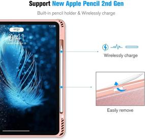 img 1 attached to 📱 Fintie Magnetic Stand Case for iPad Pro 12.9-inch 5th Generation 2021 - [7 Optimal Viewing Angles] Shockproof Rugged Protective Cover with Pencil Holder &amp; Auto Wake/Sleep, Rose Gold