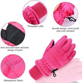 img 2 attached to 🧤 Premium Winter Ski Gloves for Toddlers: Waterproof, Warm Snow Mittens - 2 Pairs Full Finger Gloves for Kids and Infants