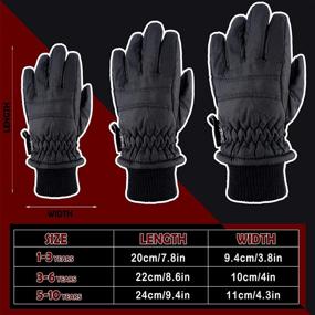 img 1 attached to 🧤 Premium Winter Ski Gloves for Toddlers: Waterproof, Warm Snow Mittens - 2 Pairs Full Finger Gloves for Kids and Infants