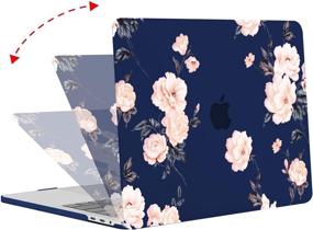 img 1 attached to 📱 MOSISO MacBook Pro 13 inch Case (2016-2020 Release) A2338 M1 A2289 A2251 A2159 A1989 A1706 A1708 - Blue, Camellia Hard Shell Case with Keyboard Cover Skin and Screen Protector