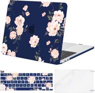 📱 mosiso macbook pro 13 inch case (2016-2020 release) a2338 m1 a2289 a2251 a2159 a1989 a1706 a1708 - blue, camellia hard shell case with keyboard cover skin and screen protector logo