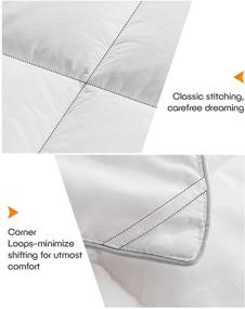 img 2 attached to 🌞 Sunsle Queen Size Down Alternative Comforter - Ultra Soft Duvet Insert with Corner Tabs | Fluffy & Warm All Season Quilted Reversible Hotel Collection | White