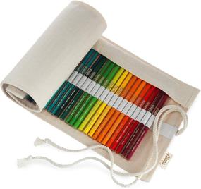 img 2 attached to 🖍️ 50 Premium Colored Pencil Canvas Roll-Up Wrap Case - Pencils Not Included
