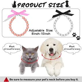 img 3 attached to 🐶 4-Piece Pearl Dog Necklace Collar Jewelry with Sparkling Rhinestones - Perfect for Pet Wedding, Cats & Small Dogs Costume Outfits, S Size