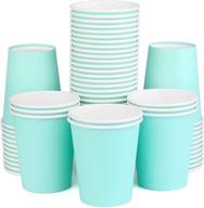 🥤 50 pack of disposable 8 oz paper cups in light blue – ideal for hot/cold beverages, parties, picnics, bbqs, travel, and events logo