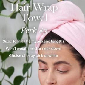 img 1 attached to L'ange HAIR WRAP Towel Fast-Drying - Pink Microfiber Hair Wrap Towels: No Frizz Solution for All Hair Types, Perfect for Sleeping and Showering, MSRP $20