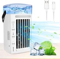 ⛄ jeenone portable air conditioner fan: 5 in 1 usb personal evaporative cooler with 3 speeds, 8 color light humidifier misting fan for office, home, travel logo