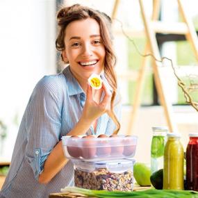 img 3 attached to 🔒 LocknLock Easy Essentials Flip-Top Food Lids: BPA Free Pantry Storage for Beans - Top-21 Cup/Clear