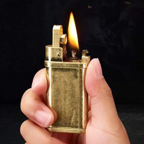 img 2 attached to 🔥 Laicengo Vintage Trench Lighter – Kerosene Copper Lighter, Brass Windproof Lighter for Men, Dad, Husband (Fuel Excluded)