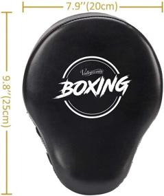 img 1 attached to 🥊 Valleycomfy Boxing Curved Focus Punching Mitts: Leatherette Training Hand Pads for Muay Thai, Karate, Sparring, Dojo & Martial Arts