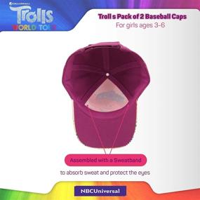 img 1 attached to 🌈 DreamWorks Trolls Poppy 3-D Pink Hair Baseball Cap: Perfect for Girls Ages 4-7!