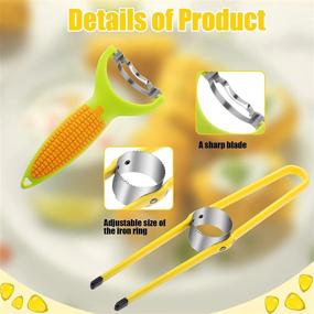 img 2 attached to 🌽 Stainless Steel Corn Stripper & Peeler Set - Non-Slip Handle, Manual Corn Zipper & Cob Remover - Effortlessly Stripping Kernels from Corn - Must-Have Home Kitchen Tools, 2 Styles Available