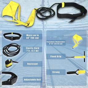 img 3 attached to 🏊 Enhance Your Swimming Performance: Reliable Outdoor Gear Swimming Belt - Perfect for Stationary Resistance Training in Endless Pools! Includes Drag Parachute and Elastic Tether for Adults, Kids, Pros, and Amateurs