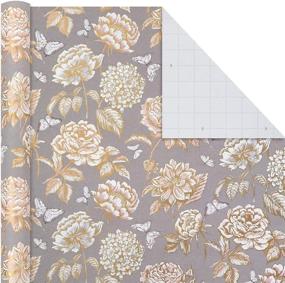 img 2 attached to 🎁 Hallmark Premium Wrapping Paper 3-Pack: Gold Hearts, Rose Flowers, White Stripes - 85 sq. ft. ttl, Perfect for Birthdays, Weddings, Mother's Day, Valentine's Day & Bridal Showers