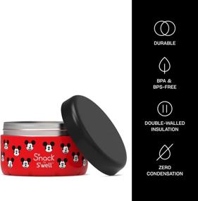 img 3 attached to 🐭 S'nack by S'well Stainless Steel Food Container - 10 Oz - Iconic Mickey Mouse - Insulated Bowls: Keep Your Food Cold for 10 Hours and Hot for 4 - BPA-Free