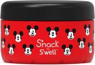 🐭 s'nack by s'well stainless steel food container - 10 oz - iconic mickey mouse - insulated bowls: keep your food cold for 10 hours and hot for 4 - bpa-free логотип