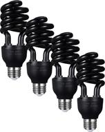 🔆 4-pack 24w spiral light bulb 120v e26 replacement bulbs christmas party decorative illumination indoor/outdoor (black) логотип