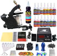 🖌️ solong tattoo kit tk102 - complete starter set with 1 pro machine gun, 14 inks, power supply, foot pedal, needles, grips, and tips logo