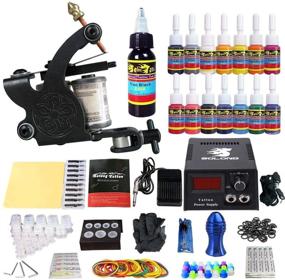 img 4 attached to 🖌️ Solong Tattoo Kit TK102 - Complete Starter Set with 1 Pro Machine Gun, 14 Inks, Power Supply, Foot Pedal, Needles, Grips, and Tips