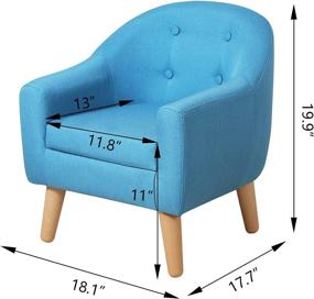 img 1 attached to 🪑 Blue Linen Fabric Toddler Armchair, Upholstered Kids Mini Sofa with Plastic Legs, Ideal Children Seat for Great Gifts