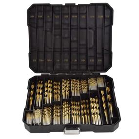 img 4 attached to Segomo Tools 230 Piece HSS Titanium Coated Drill Bit Set - High-Speed, 135 Degree Twist/Spiral - DB230