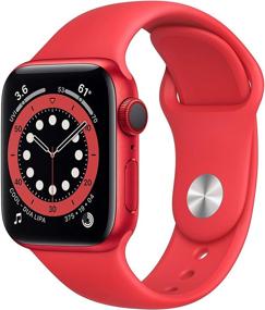 img 4 attached to Обновленные часы Apple Watch Series 6 (40 мм) - (Продукт) Красный алюминиевый корпус с сотовой связью и GPS и красным спортивным ремешком