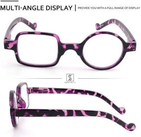 img 3 attached to Tortoiseshell Purple Irregular Fashion Eyewear Square Round Tony Stark Reading Glasses for Men Women Robert Downey Jr.